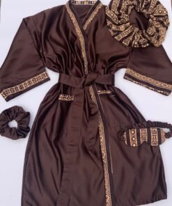 Ensemble Peignoir Personnalisé Femme - Marron