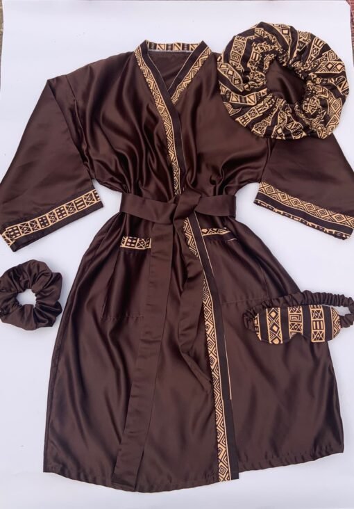 Ensemble Peignoir Personnalisé Femme - Marron