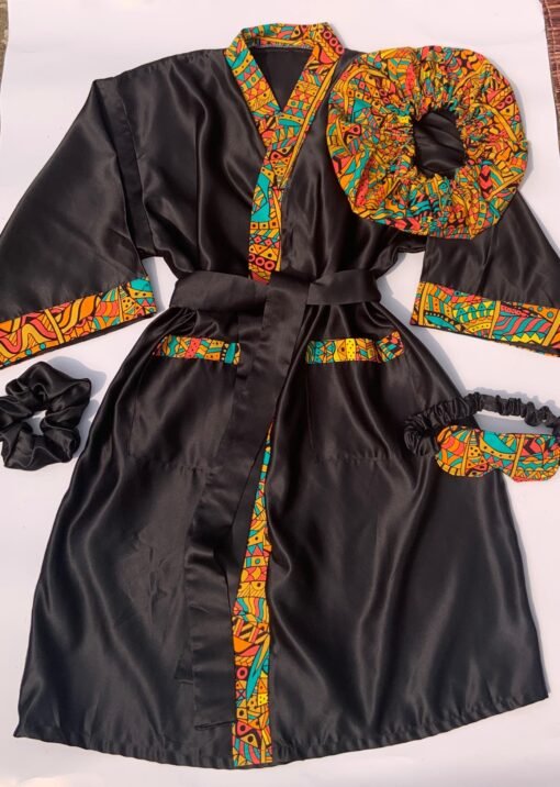 Ensemble Peignoir Personnalisé Femme - Noir