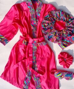 Ensemble Peignoir Personnalisé Femme - Rose Fuschia