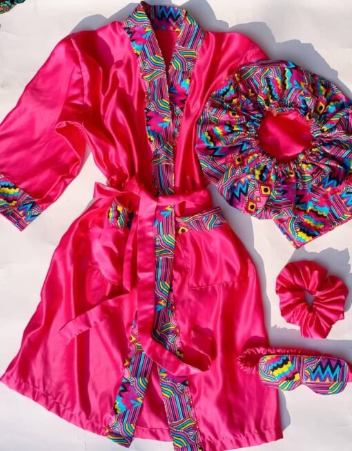 Ensemble Peignoir Personnalisé Femme - Rose Fuschia